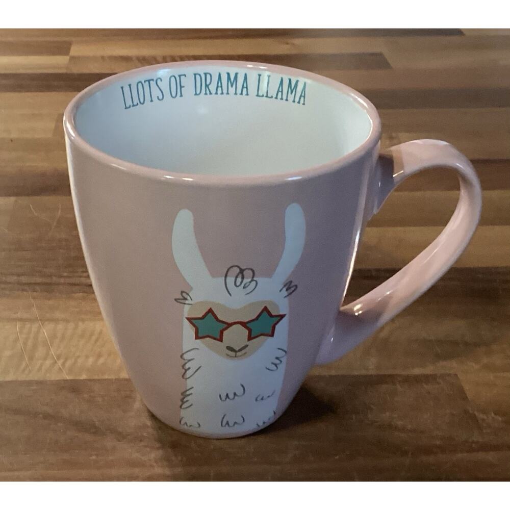 Llots Of Drama LLama 16 ounce Pink Coffee Cup
